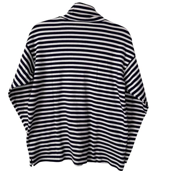 Vintage CHARTER CLUB Turtleneck Women's M‎ Striped Nautical Preppy Crest Coastal - Picture 4 of 9